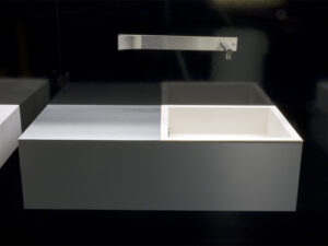 Lavabo Boffi Quad in alluminio e Cristalplant by Jeffrey Bernett