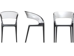 Set di n. 4 poltroncine Driade Ring Antracite - Trasparente