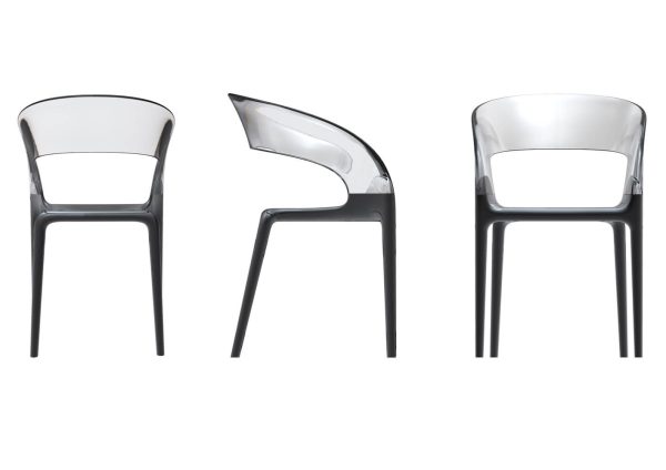 Set di n. 4 poltroncine Driade Ring Antracite - Trasparente