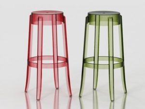 Sgabello Kartell Charles Ghost Alto Verde