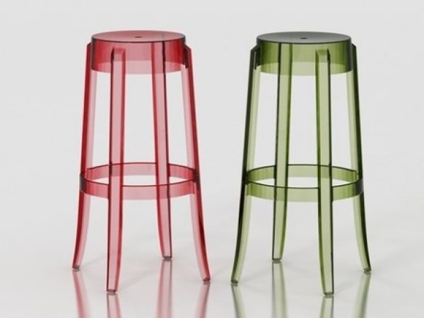 Sgabello Kartell Charles Ghost Alto Verde