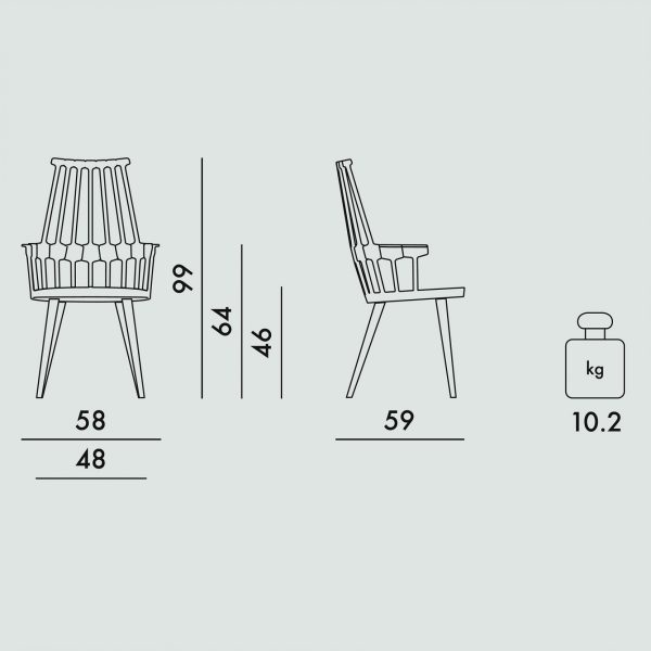 Poltroncina Kartell Comback colore Nero - immagine 2
