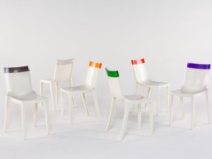 Sedia Kartell Hi-cut Bianco e Arancio
