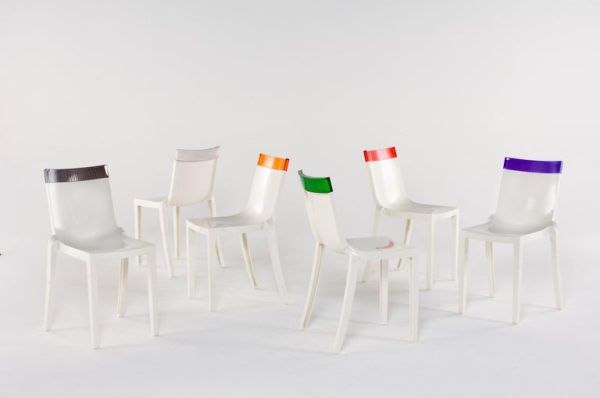 Sedia Kartell Hi-cut Bianco e Arancio