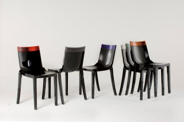Sedia Kartell Hi-cut Nero e Cristallo - immagine 2
