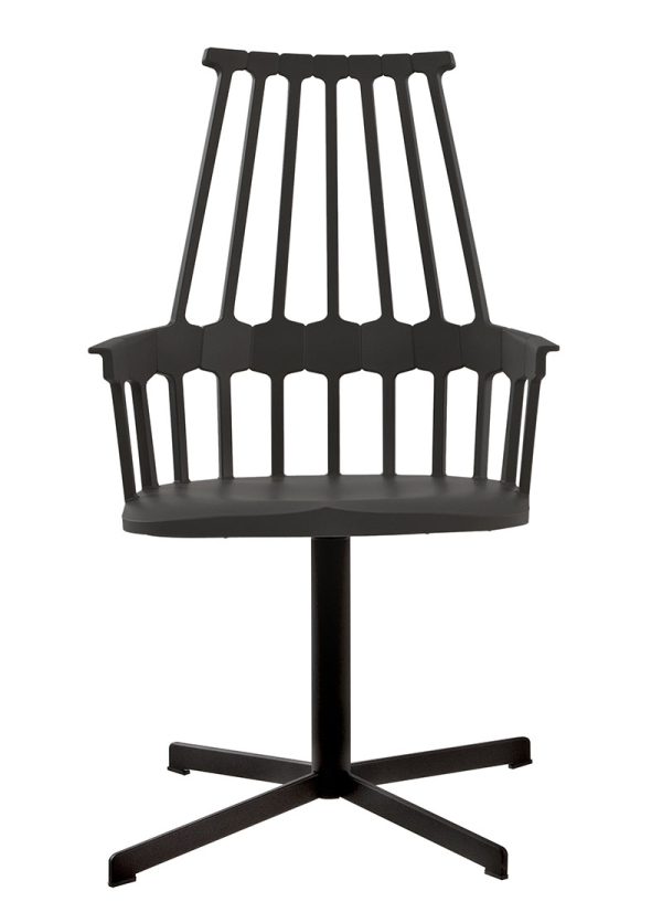 Poltroncina Kartell Comback Girevole Nero