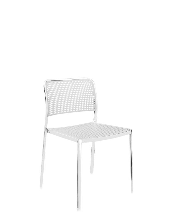 Set di n. 4 sedie Kartell Audrey Alluminio Lucido e Bianco